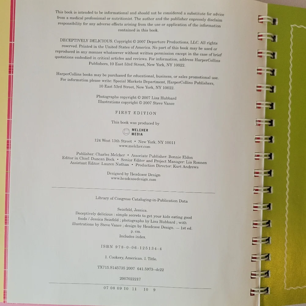 Deceptively Delicious Cookbook ~ Jessica Seinfeld ~ Kid's Menus ~ VGUC ~ FINAL
